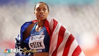 USA dominates in first mixed 4x400 relay Allyson Felix breaks Usain Bolts record  NBC Sports [upl. by Arondel]