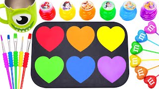 Satisfying Video Rainbow Mixing All Lollipop amp Color SLIME From 6 Rainbow MampMs Candy amp Cutting ASMR [upl. by Learrsi414]