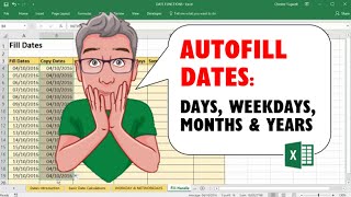 AutoFill Dates in Excel  Days Weekdays Months amp Years [upl. by Nohtanhoj]