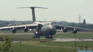 USAF C5 Galaxy Landing at Berlin Schoenefeld Airport for ILA 2010 full HD [upl. by Ima402]