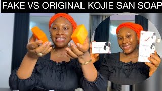 HOW TO DIFFERENTIATE BETWEEN FAKE AND ORIGINAL KOJIE SAN SOAP BENEFITS amp SIDE EFFECT productreview [upl. by Hirai607]