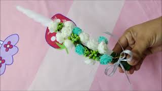 How to make a Baptism Candle  Holy Communion Candle Decoration  Candle Bouquet  Baptism decor [upl. by Krid]