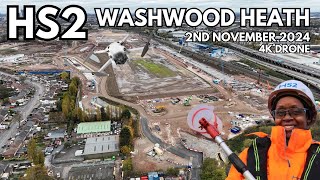 HS2 WASHWOOD HEATH  2ND NOVEMBER 2024  4K DJI MINI 4 PRO DRONE [upl. by Linoel]