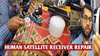 Humax satellite receiver repair how to replace power supply charging connector change [upl. by Petes]