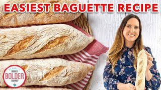 The Easiest No Knead Baguette Recipe [upl. by Fabi]