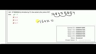 If 7845K854 is divisible by 11 then what is the value of K [upl. by Candida]