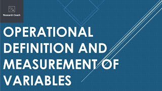 Operational Definition and Measurement of Variables with Examples  Research Methodology [upl. by Ydok704]