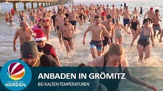 Anbaden 2020 in Grömitz 243 Teilnehmer in der kalten Ostsee [upl. by Behah753]