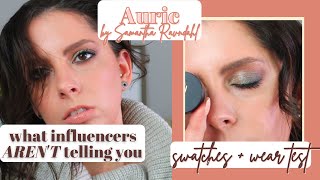 AURIC COSMETICS SAMANTHA RAVNDAHL  IN DEPTH REVIEW SWATCHES GLOW LUST  ALL SMOKE REFLECT SHADES [upl. by Anne]