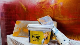 Stucco painting  Royale Play stucco  metallic finish Hyderabad wall painting ideas 9550708840 [upl. by Sidonnie]