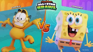 Nickelodeon AllStar Brawl  Garfield VS SpongeBob [upl. by Gratiana]