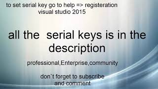 all serial for visual studio 2015 enterpriseprofessional [upl. by Liba]