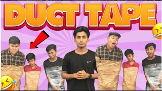 Duct Tape challenge  wait for twist  the uniqe boys  challenge video  funny video [upl. by Odlanir]