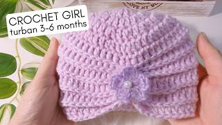 How to Crochet the Cutest Baby Turban Left Handed Easy Tutorial [upl. by Akerue]