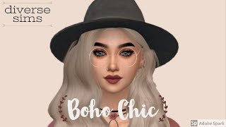 The Sims 4 CAS  BOHO CHIC Style  DIVERSESIMS [upl. by Nerb587]