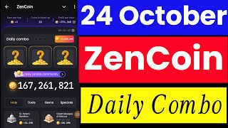 Zen coin daily combo today 24 october  today combo zen coin  daily combo zen coin [upl. by Robinetta294]