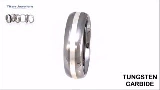 Tungsten Carbide Ring with Sterling Silver Inlay [upl. by Yatnuahs715]