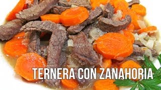 Filete de ternera con zanahorias y cebolla [upl. by Eldreda539]