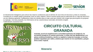 Viaje a la provincia de GRANADA en CIRCUITO CULTURAL IMSERSO [upl. by Spiro]