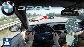 BMW 320d E92 177HP TOP SPEED POV DRIVE ON GERMAN AUTOBAHN NO LIMIT [upl. by Nosak435]