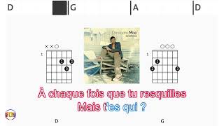 CHRISTOPHE MAE On s´attache FCN GUITAR CHORDS amp LYRICS CAPO 1 [upl. by Eerized]