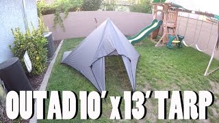 OUTAD 10 x 13 Tarp Shelter  OUTAD Lightweight Rain Tarp Waterproof Shelter [upl. by Tade292]