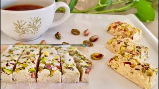 Tahini Sesame Halva Recipe  Turkish Middle Eastern Dessert  تاہینی حلوہ  تل کی مٹھائی [upl. by Atinal781]