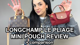 LONGCHAMP LE PLIAGE MINI POUCH REVIEWWIMB AND COMPARISON [upl. by Gnart529]