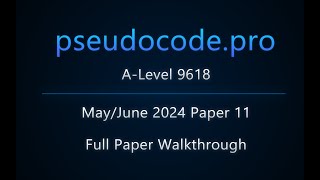 Past Paper MayJune 2024 Paper 11 ALevel 9618 [upl. by Archle982]