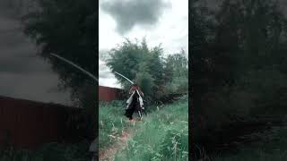 nodachi training day 6  accuracy backyardcutting nodachi greatkatana [upl. by Florin908]