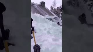 Have You Ever Seen A Guy Clear An Entire Barn Roof Of Snow With NO Shovel comedy nature [upl. by Enaile]