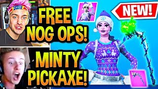 STREAMERS GET NEW quotMINTYquot NOG OPS OG STYLE and MERRY MINT PICKAXE Fortnite [upl. by Nettle]