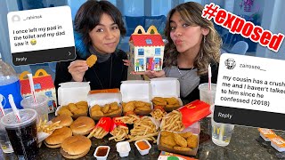 exposing fans embarrassing stories MUKBANG  Mercedes and Evangeline [upl. by Ryter709]