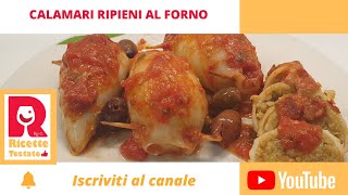 🦑 Calamari ripieni al forno  secondo piatto di mare facile [upl. by Virgel]