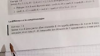 Algèbre 1 s1 MIP  La difference et le complémentaire [upl. by Ingelbert]