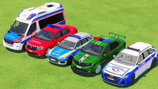 TRANSPORTING PIXAR CARS amp FRUITS WITH COLORED amp JOHN DEERE vs CLAAS vs TRACTORS  BeamNGdrive 983 [upl. by Llezom]