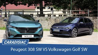 Peugeot 308 SW vs Volkswagen Golf SW 2021 fortes en coffre [upl. by Abner289]