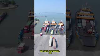 THE PROCESS OF CHARGING TRUCKS INTO BOAT TRANSPORTER IS SO SATISFYING [upl. by Brest]