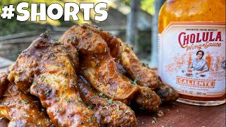 Cholula Hot Sauce Chicken Wings on the Oklahoma Joes Smoker Shorts [upl. by Rolyab]