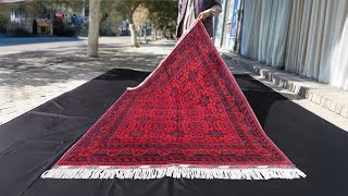 5x7 Red Turkmen Handmade Rug – A Timeless Masterpiece from Maymana Afghanistan [upl. by Nidia]