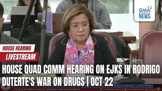 LIVE Leila de Lima attends House QuadComm Hearing on EJKs in  GMA Integrated News  Replay [upl. by Nilrah633]