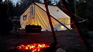 Camping 3 jours2 nuits Tente Prospecteur Camp Bushcraft Partie 1 4K [upl. by Clea]