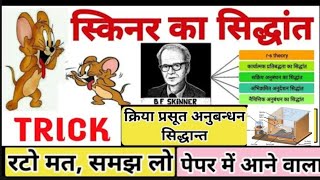 operant conditioning theory of learning by skinner क्रिया प्रसूत सिद्धांत skinner learning theory [upl. by Eillac349]