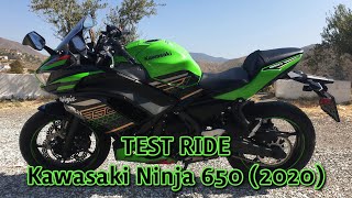 Kawasaki Ninja 650 2020 35 kW  Test Ride and Review ENGLISH  VLOG233 4K [upl. by Yseulte]