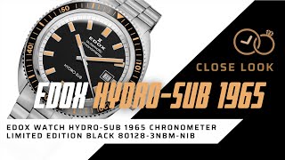 Edox Watch HydroSub 1965 Chronometer Limited Edition Black 801283NBMNIB [upl. by Stodder]