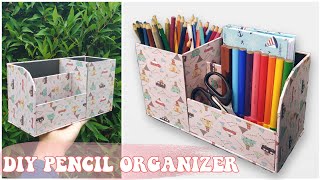 Membuat Pencil Organizer  DIY Tempat Pensil dari KardusKarton Board [upl. by Neehsas]