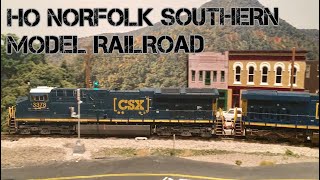 Realistic NS Model Railroad  FOREIGN POWER on the Asheville District w CSX BNSF amp UP [upl. by Jemy]