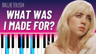 What Was I Made For EASY PIANO TUTORIAL  Billie Eilish [upl. by Amal936]