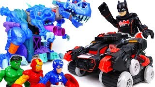 Batmobile Turns Into A Robot Batman Help The Avengers  ToyMart TV [upl. by Oinotnaesoj607]