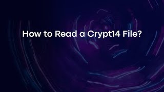 How to Read a Crypt14 File [upl. by Coke581]